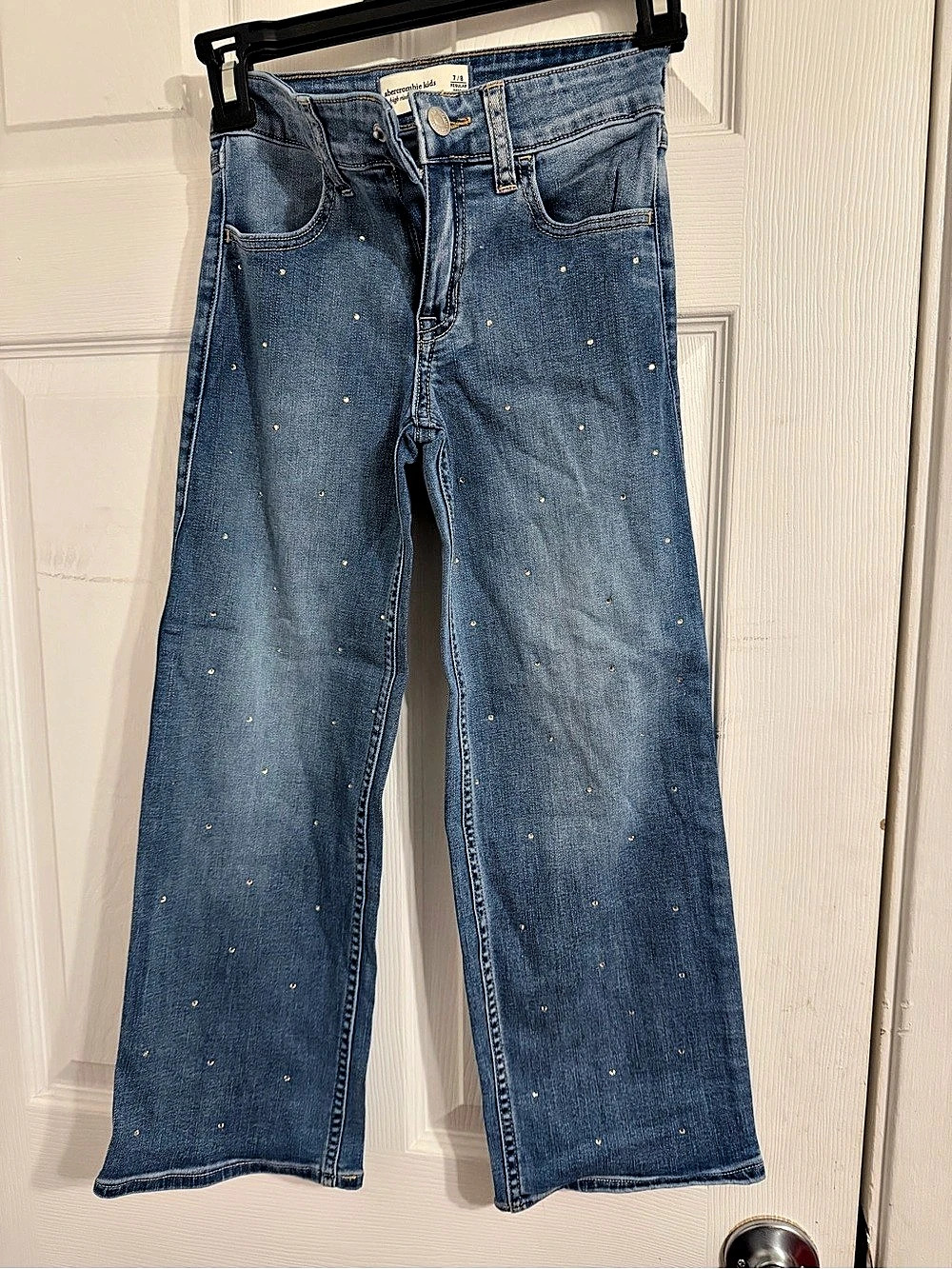 Abercrombie Kids High Rise Wide Leg Wide Leg Jeans in Blue Girls 7/8